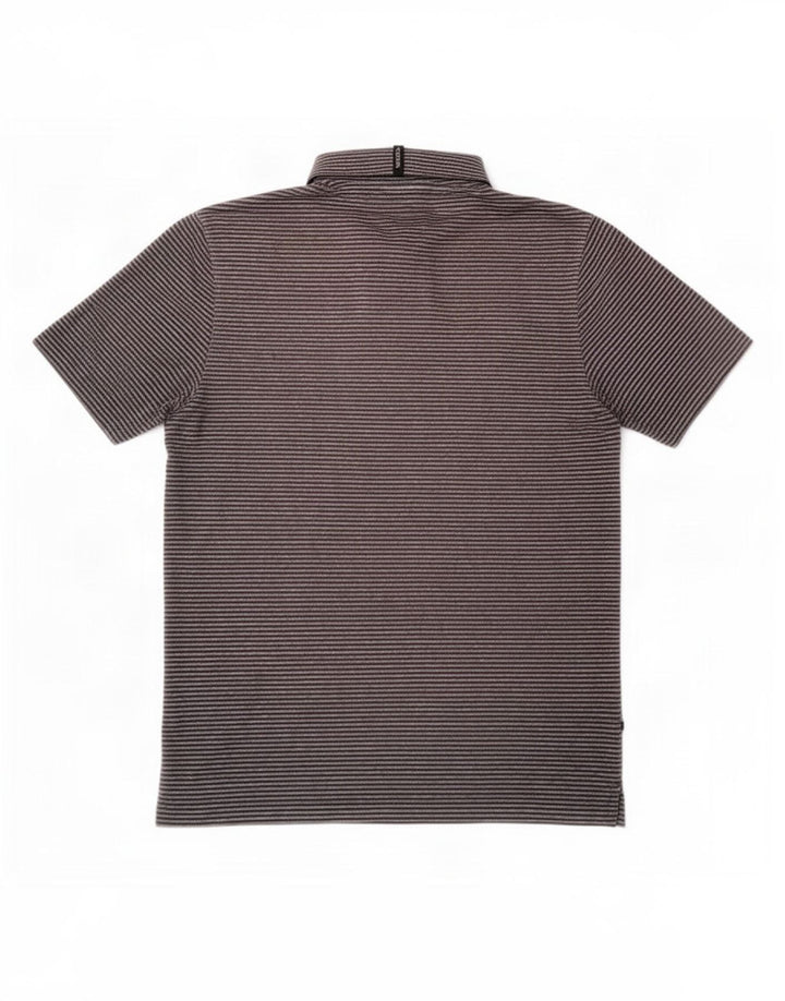 Puma Herren-Poloshirt, großes graues Nadelstreifen-Polyester