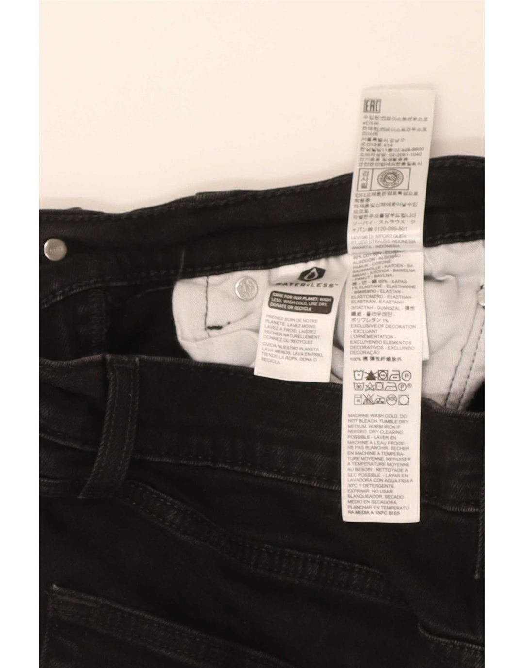 Levi's Herren 512 Slim Jeans W32 L30 schwarze Baumwolle