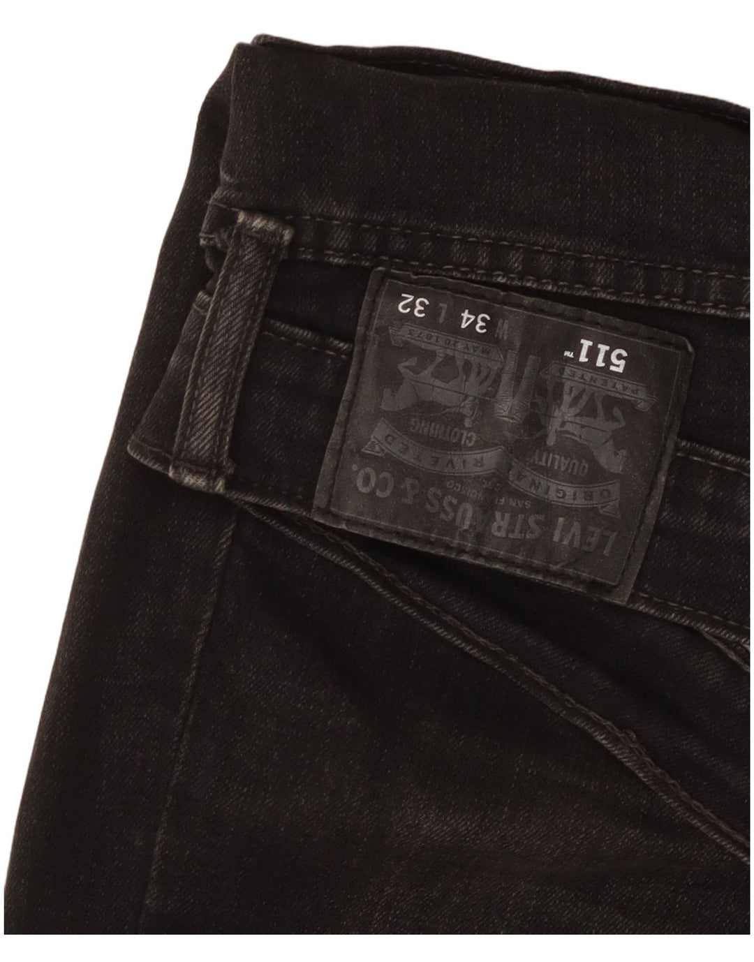 Levi's Herren 511 Slim Jeans W34 L32 Schwarze Baumwolle