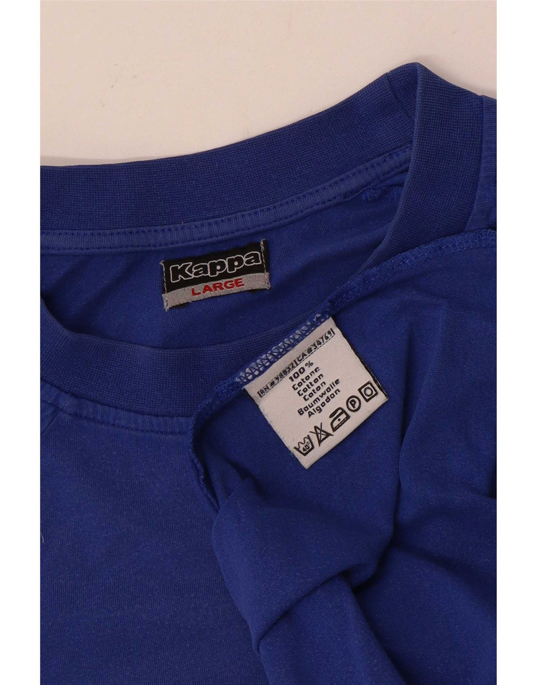 Kappa Herren T-Shirt Top Large Blau Baumwolle