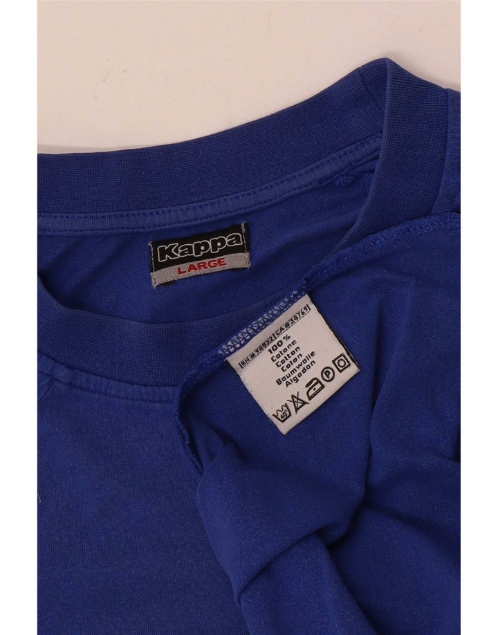 Kappa Herren T-Shirt Top Large Blau Baumwolle