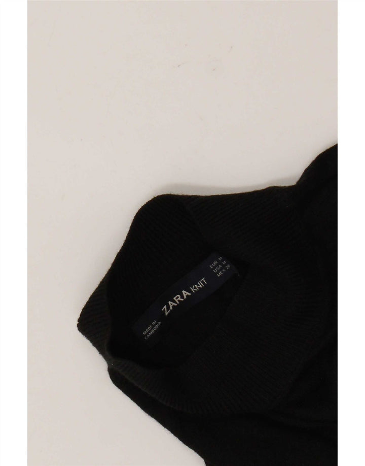 Zara Damen-Pullover mit 3/4-Ärmeln und Rollkragen, Gr. 14, Mittelschwarz