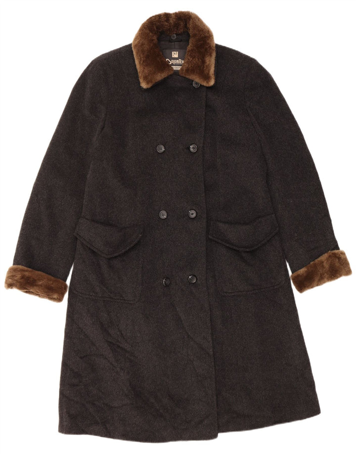 Dolomiten Damen Zweireihiger Mantel IT 48 XL Graue Schurwolle