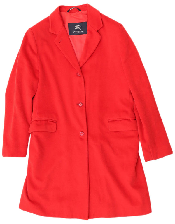 Burberry Damenmantel UK 14 Large Roter Wollklassiker