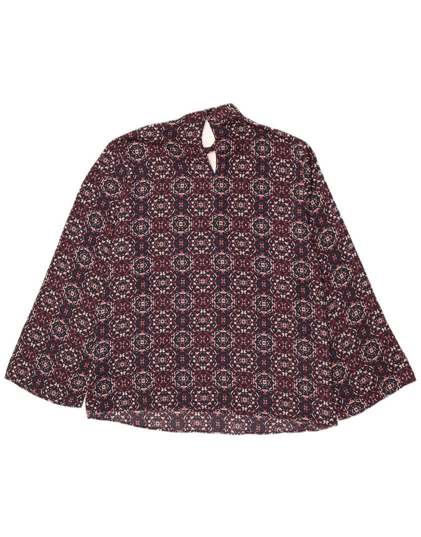 Marks & Spencer Damen-Blusenoberteil mit abstraktem Muster, UK 22 3XL, Marineblau