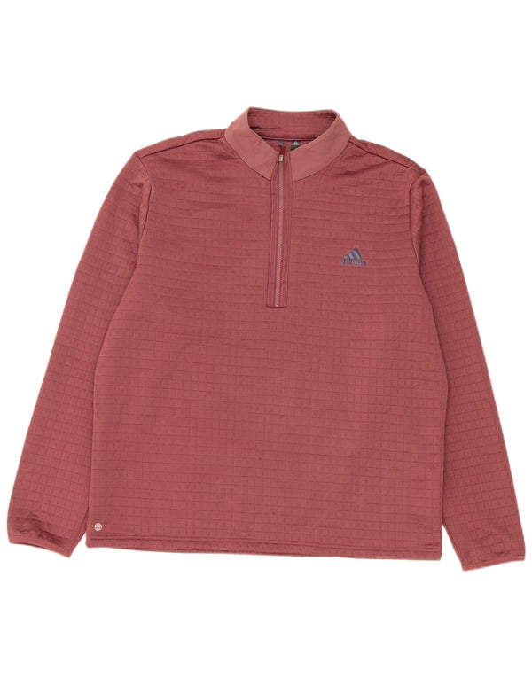 Adidas Herren-Pullover-Trainingsanzug mit Reißverschluss, Größe L, Burgunderrot, Polyester