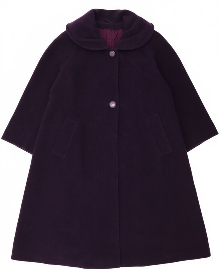 Vintage Damen Übergroßer Mantel UK 14 Große Lila Schurwolle