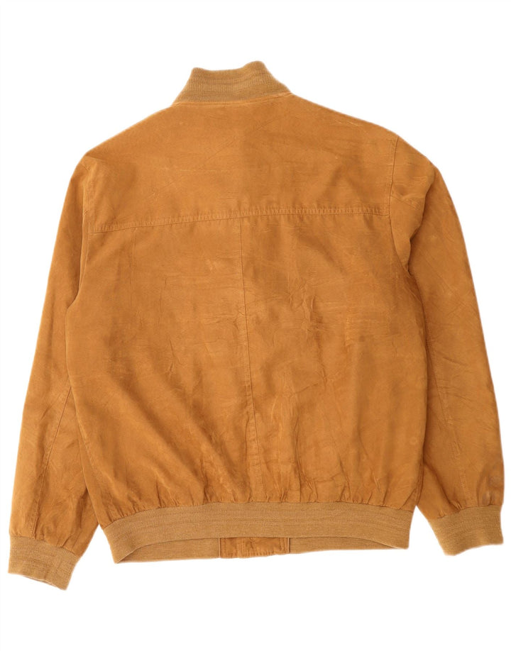 Vintage Herren Bomberjacke UK 40 Großes braunes Polyester