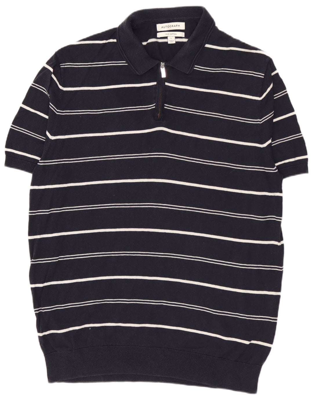 Marks & SPENCER Herren-Pullover „Autograph“ mit Polokragen, Größe L, Marineblau