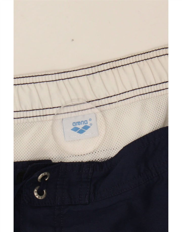 Arena Herren-Badeshorts mit Grafik, mittelgroß, Marineblau, Farbblock