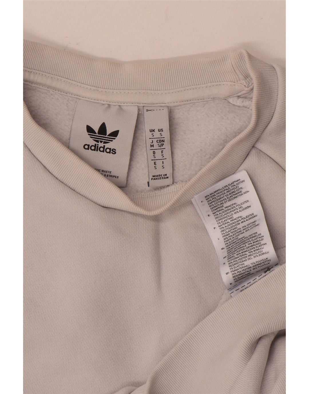 ADIDAS Herren Sweatshirt Pullover Small Weiße Baumwolle