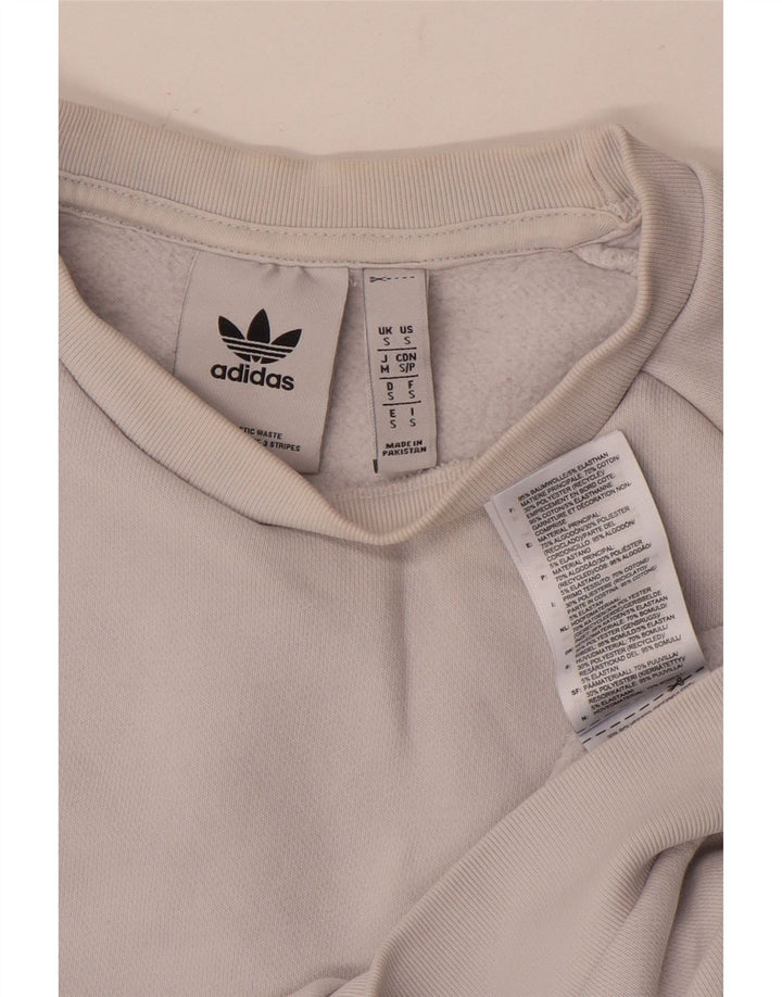 ADIDAS Herren Sweatshirt Pullover Small Weiße Baumwolle