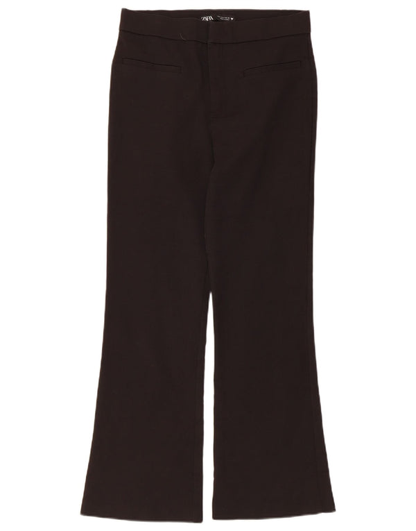 Zara Damen Crop Bootcut Freizeithose Small W26 L25 Schwarz