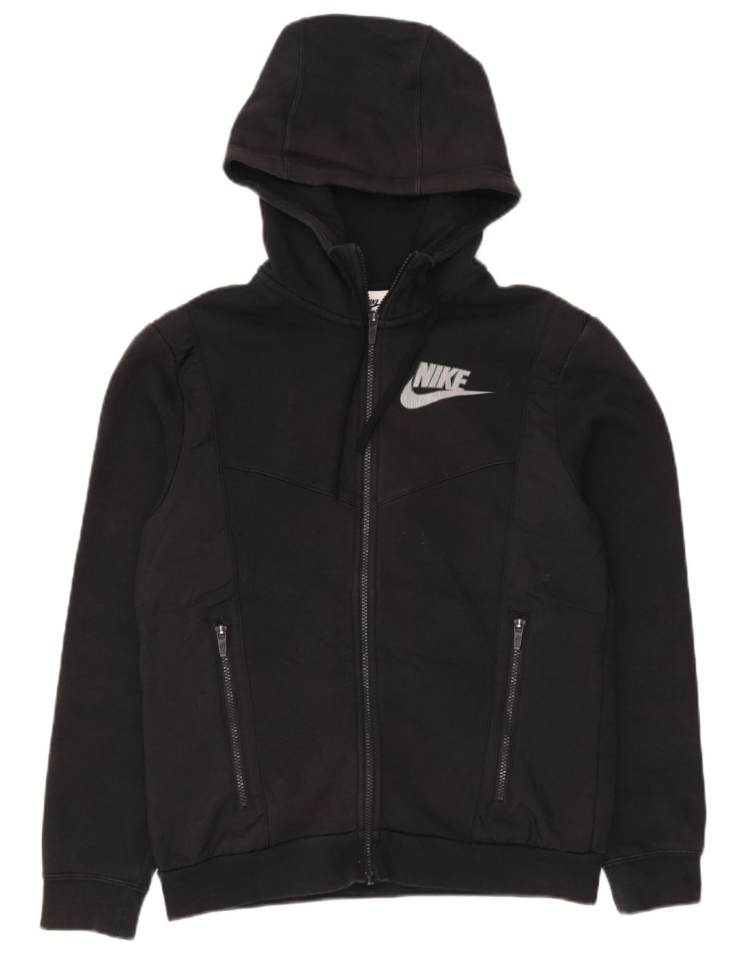 Nike Herren-Kapuzenpullover mit Reißverschluss, Größe S, schwarze Baumwolle