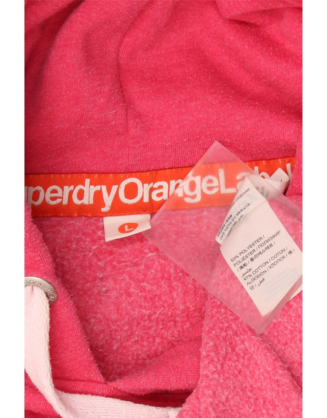 SUPERDRY Damen Kapuzenpullover UK 16 Large Rosa Polyester