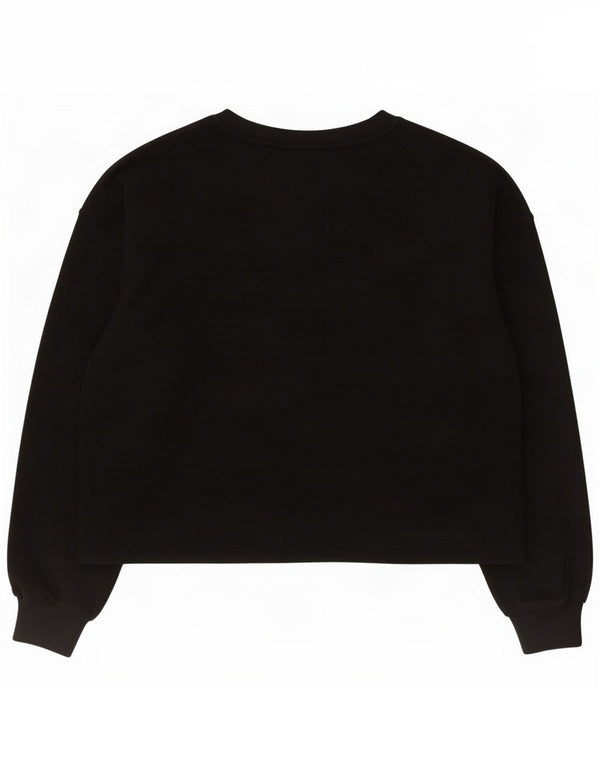 Fila Womens Crop Graphic Sweatshirt Pullover UK 16 Large Black Cotton