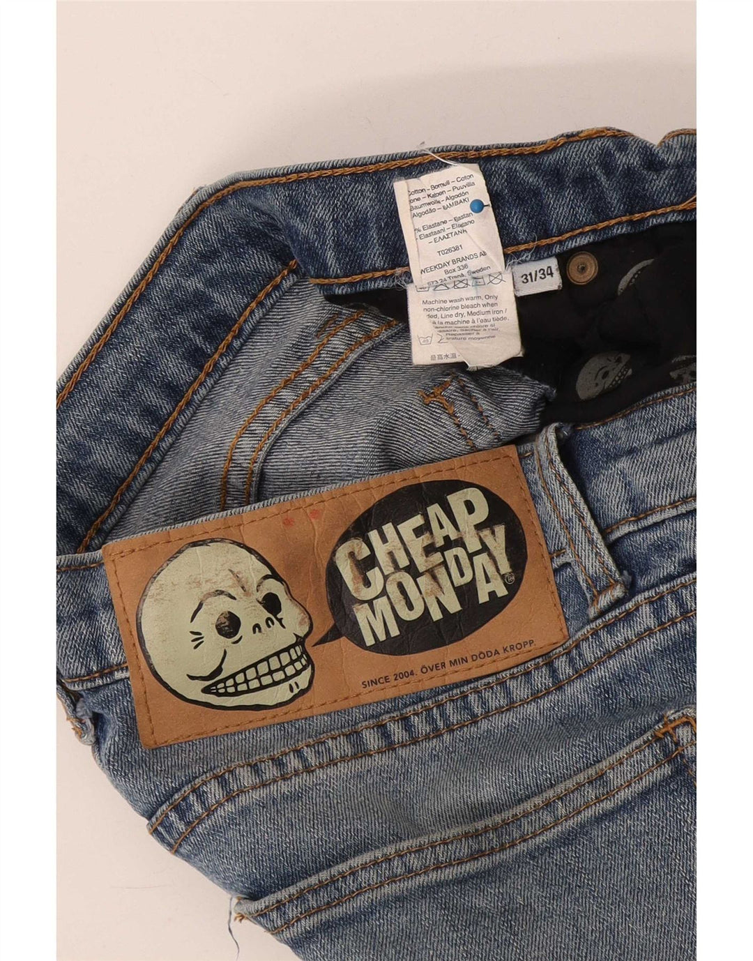 Cheap Monday Slim-Jeans für Herren, W31, L34, blaue Baumwolle