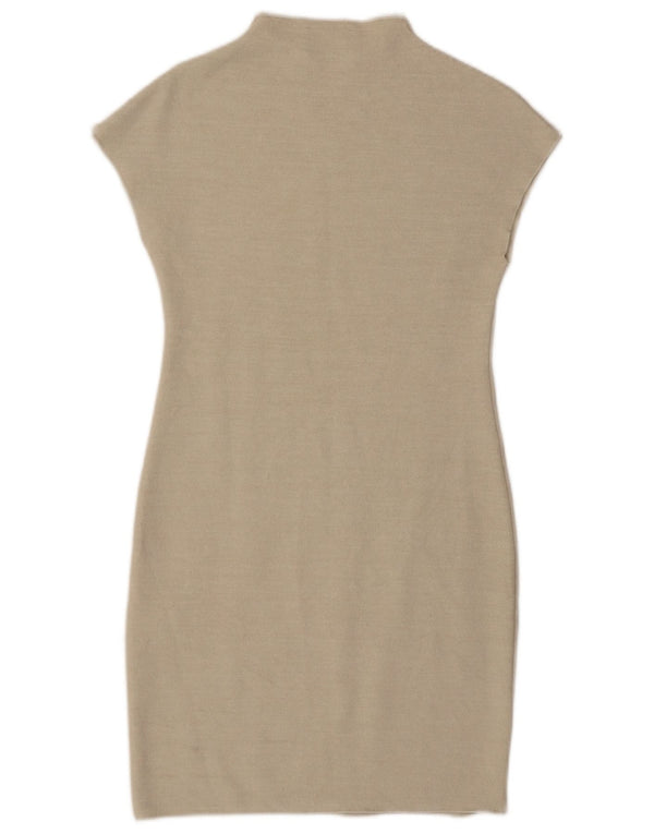 Zara Damen Etuikleid UK 14 Large Beige Viskose