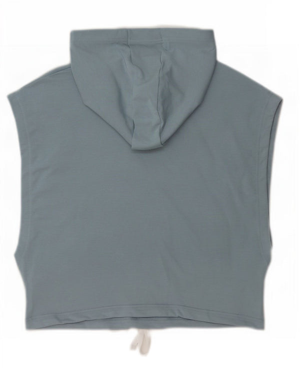 Under Armour Womens Crop Hooded Oversized Vest Top UK 10 Small Blue