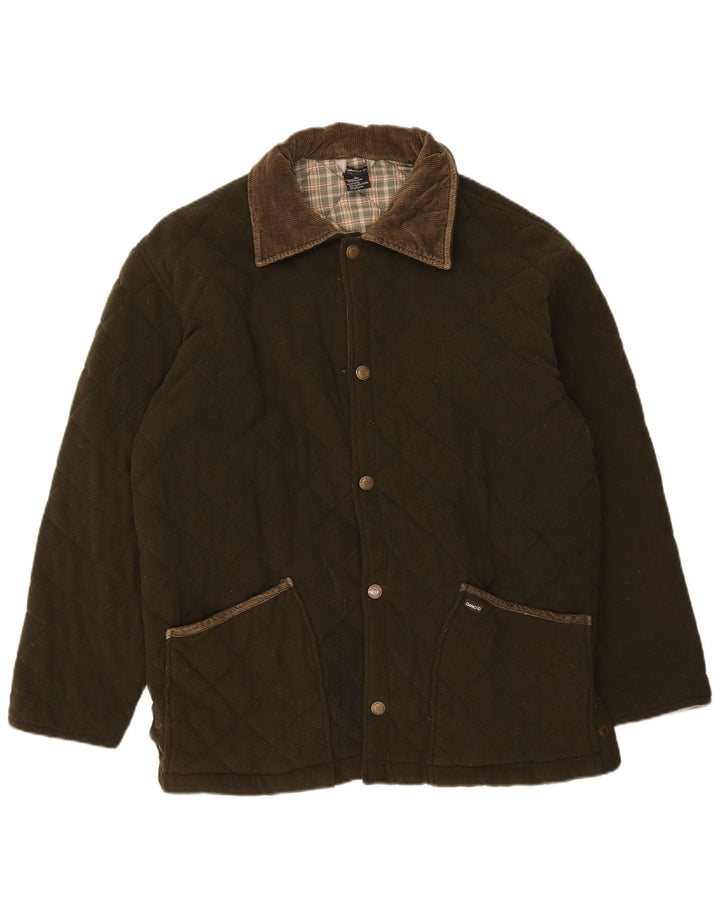 Vintage Herren Fleece Steppjacke UK 42 XL Khaki Polyester