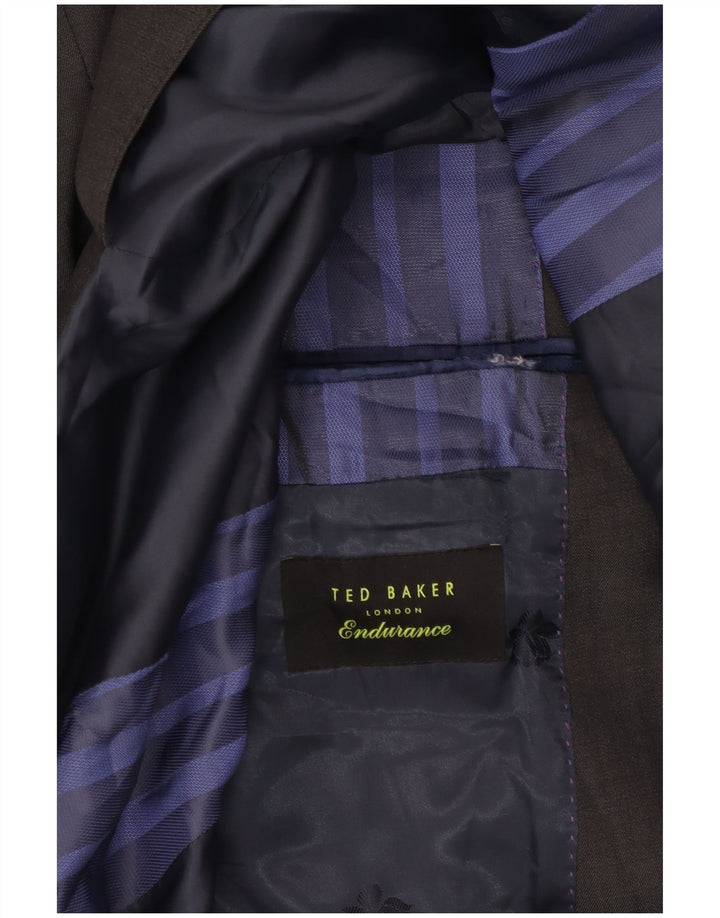 Ted Baker Herren-Blazer mit 2 Knöpfen, UK 38, mittelgraue Wolle