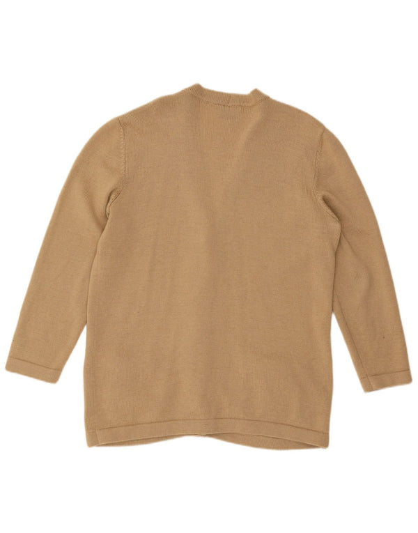LUISA SPAGNOLI Damen Strickjacke Pullover UK 14 Große Beige Wolle