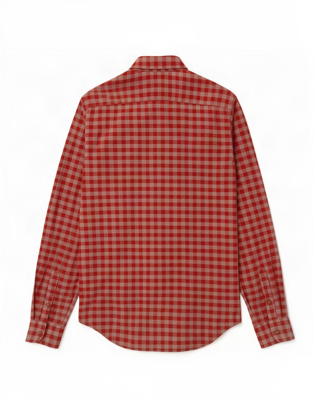 Zara Herren-Slim-Fit-Hemd, kleine rote Gingham-Baumwolle