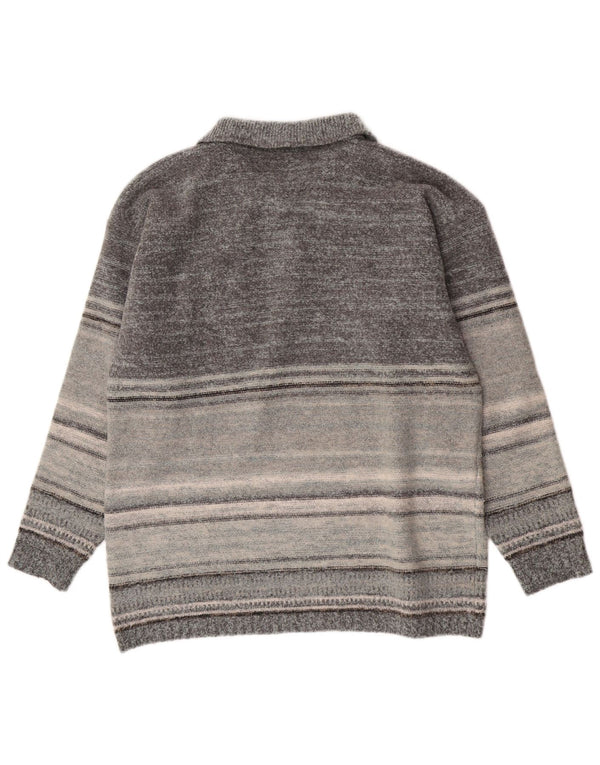 Kappa Herren-Pullover mit Rollkragen, XL, grau gestreift, Wolle