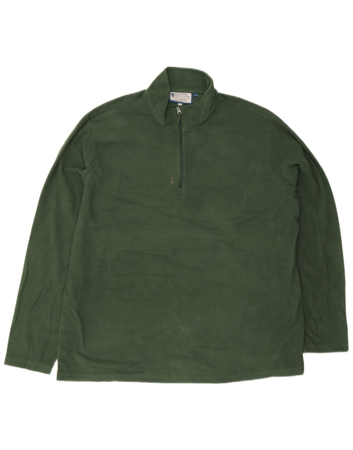 Mountain Warehouse Herren-Fleecepullover mit Reißverschluss am Kragen, 2XL, grünes Polyester