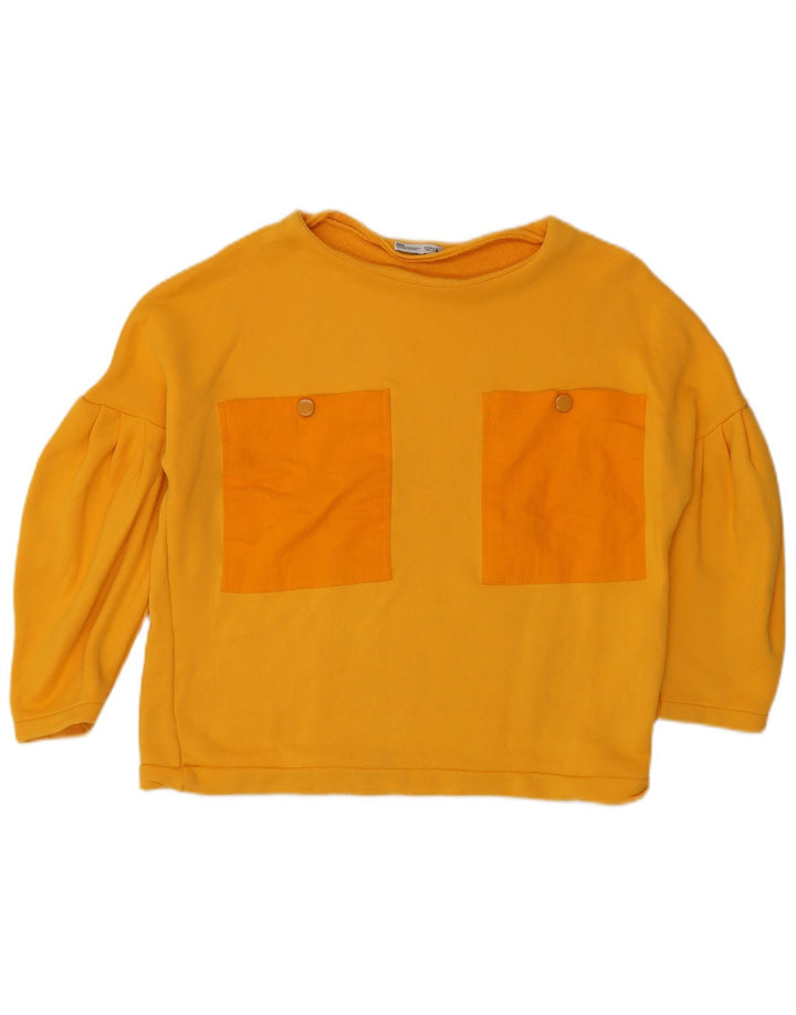 Zara Damen-Sweatshirt mit übergroßen 3/4-Ärmeln, Gr. 10, Gelb