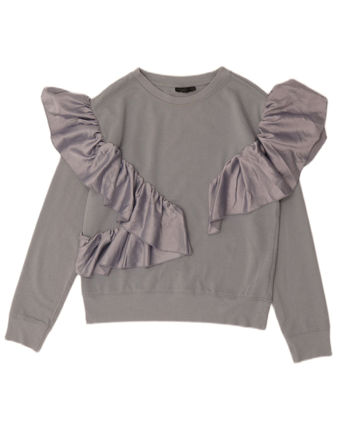 Topshop Damen-Sweatshirt-Pullover, Gr. 8, Größe S, Grau, Baumwolle