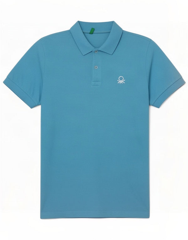 Benetton Herren Poloshirt Small Blue