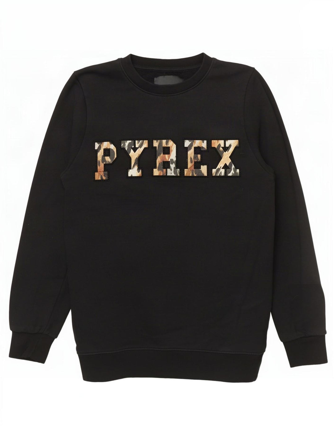 Pyrex Damen Grafik-Sweatshirt-Pullover UK 6 XS Schwarz Baumwolle