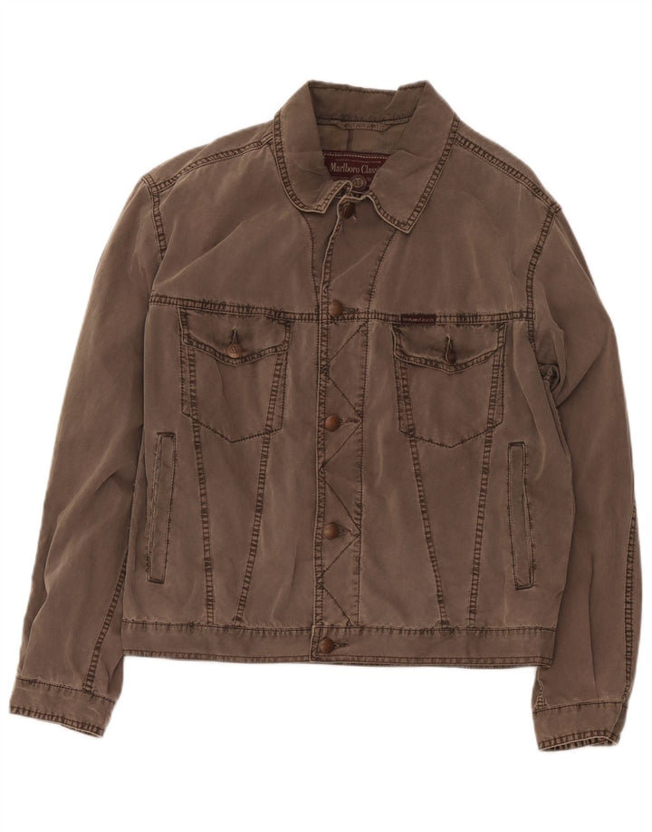Marlboro Classics Herren Bomberjacke UK 38 Mittelbraune Baumwolle