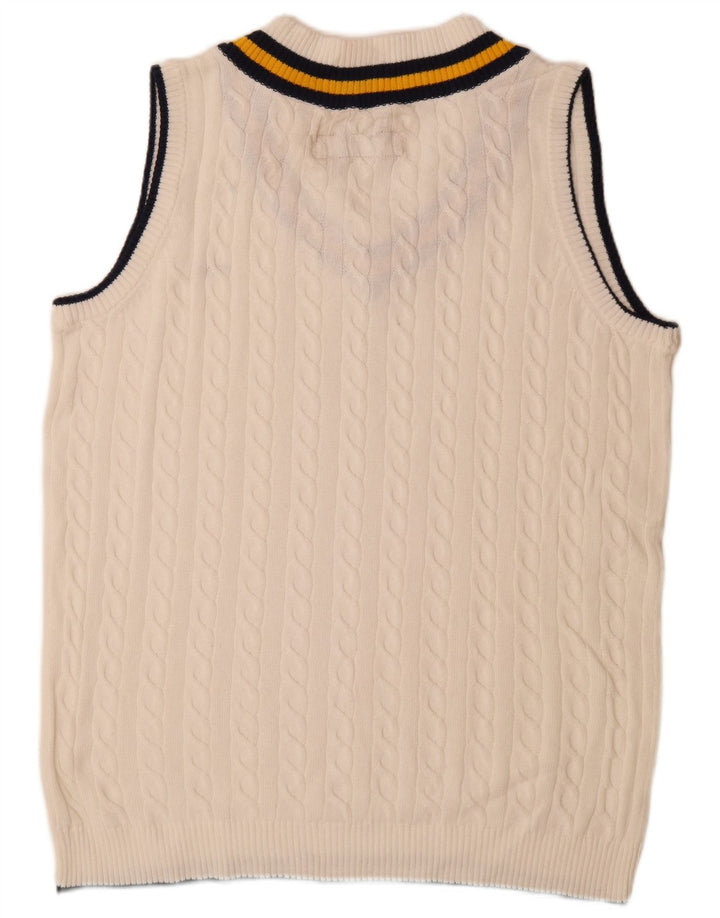 Vintage Herren Weste Tank Top Große weiß gestreifte Baumwolle