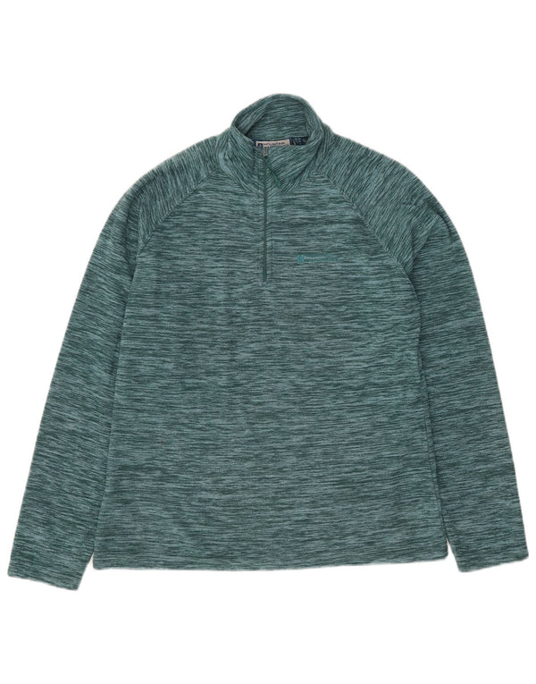 Mountain Warehouse Womens Zip Neck Fleece Jumper UK 12 Medium Green Flecked
