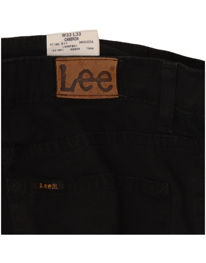 LEE Mens Cameron Straight Jeans W33 L25 Black Cotton