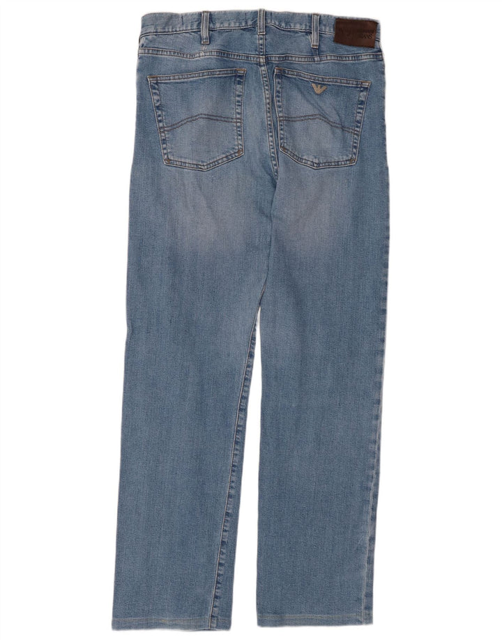ARMANI Herren Straight Jeans W32 L31 Blaue Baumwolle
