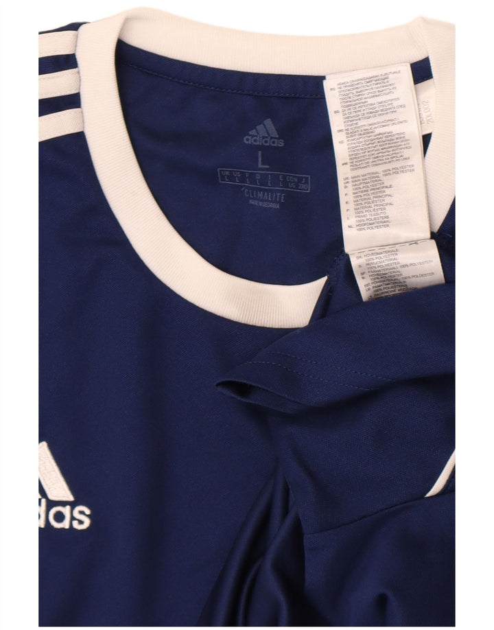 Adidas Herren Climalite T-Shirt Top Large Marineblau Colourblock Polyester