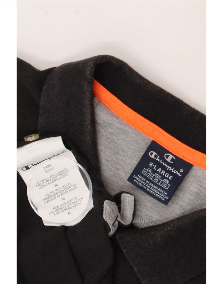 CHAMPION Herren Poloshirt XL Schwarz Baumwolle