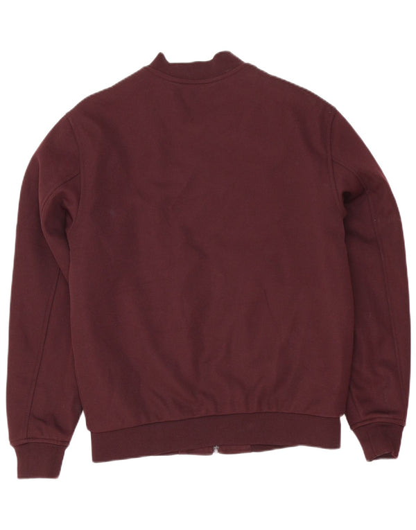 Zara Mens Bomber Jacket UK 38 Medium Burgundy Polyester