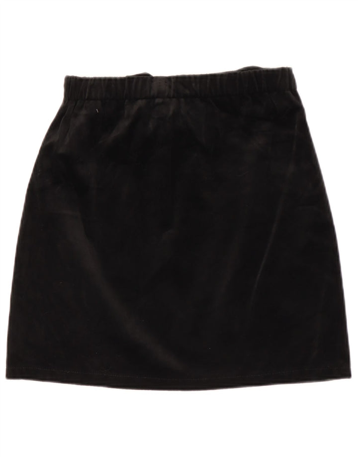 Vintage Damen Samt Minirock W26 Small Schwarz