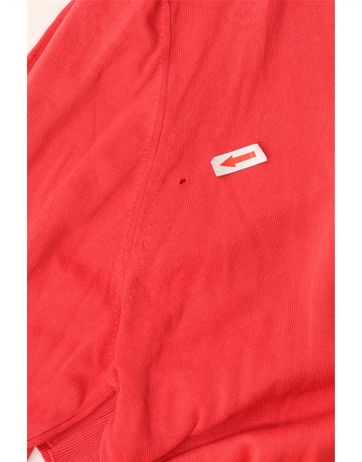Massimo Dutti Herren-Pullover mit V-Ausschnitt, Größe L, Rot