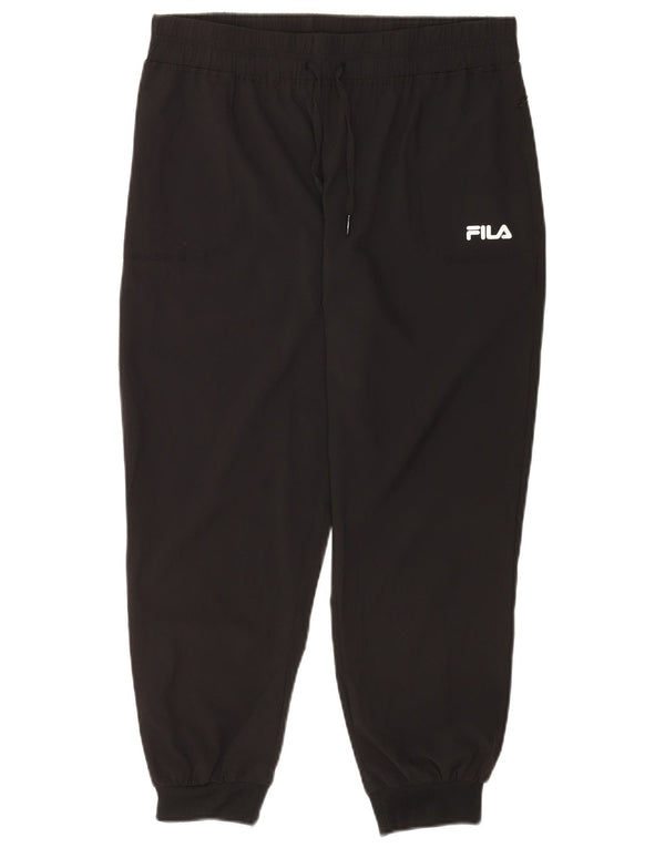 Fila Womens Tracksuit Trousers Joggers UK 12 Medium Black Polyester