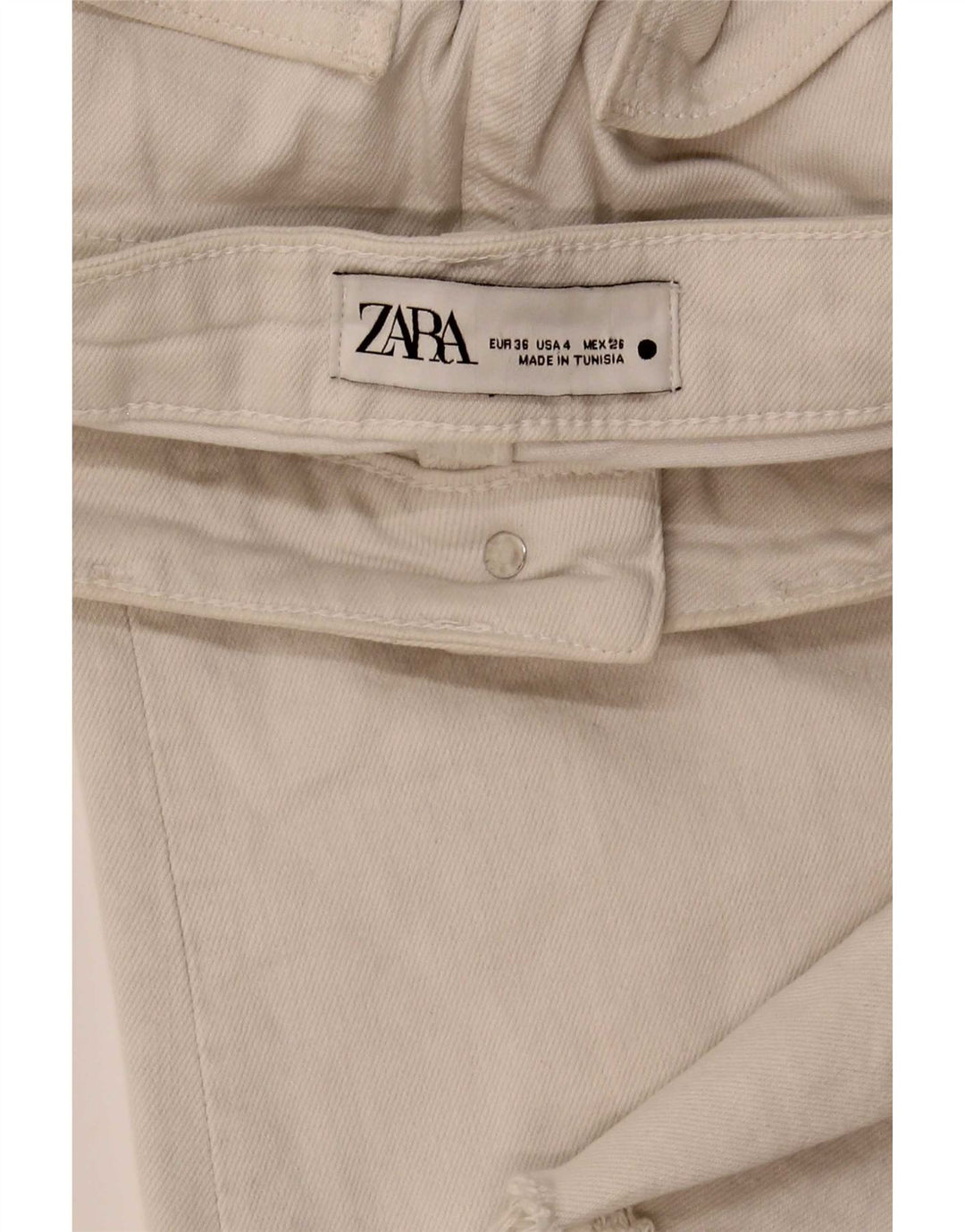 Zara Damen Bootcut Jeans EU 36 XS W26 L28 Off White