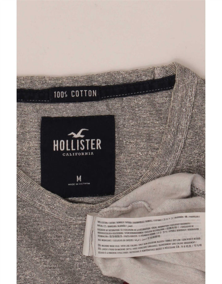 Hollister Herren-T-Shirt mit Grafik, mittelgraue Baumwolle