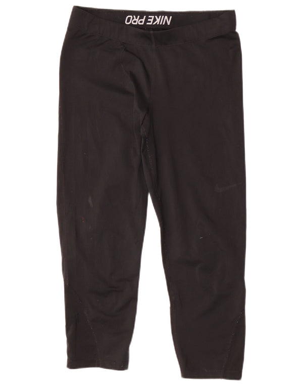 Nike Damen Capri-Leggings UK 12 Mittelschwarzes Polyester