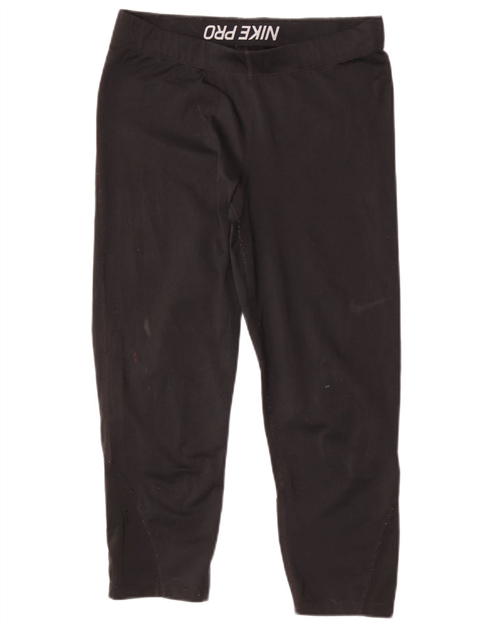 Nike Damen Capri-Leggings UK 12 Mittelschwarzes Polyester