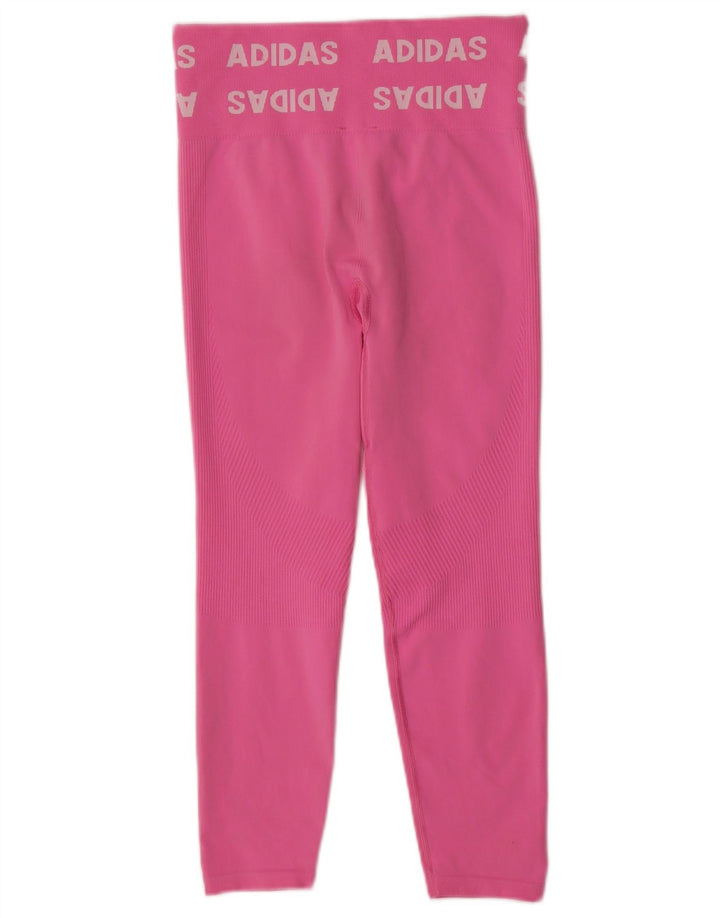 ADIDAS Damen Graphic Leggings UK 12/14 Mittelrosa Polyester