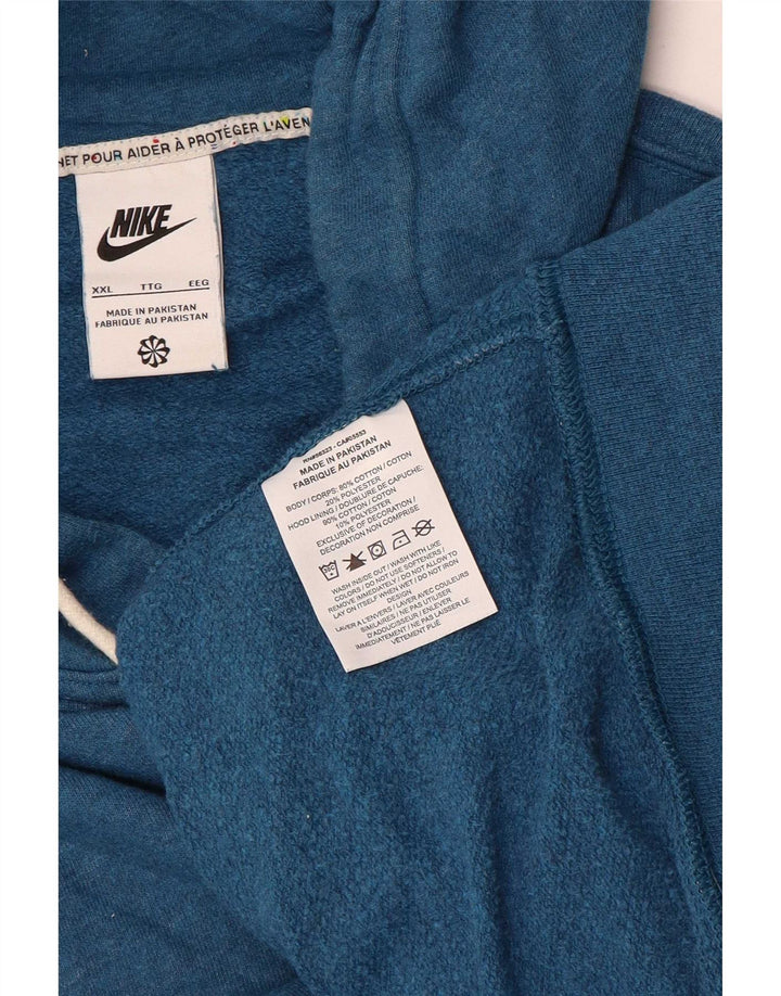 Nike Herren Kapuzenpullover 2XL Blau Baumwolle